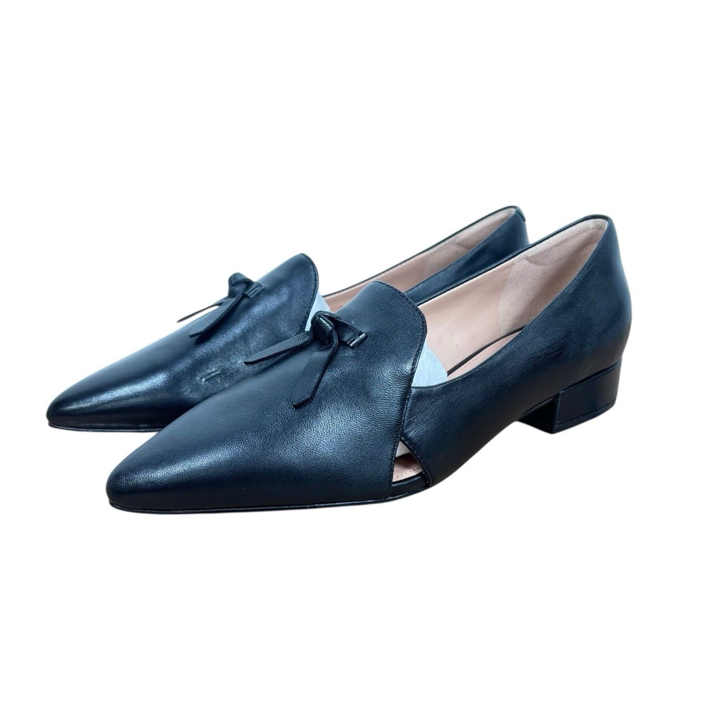 Cole Haan Women's Navy Leather Pointed Toe Loafers